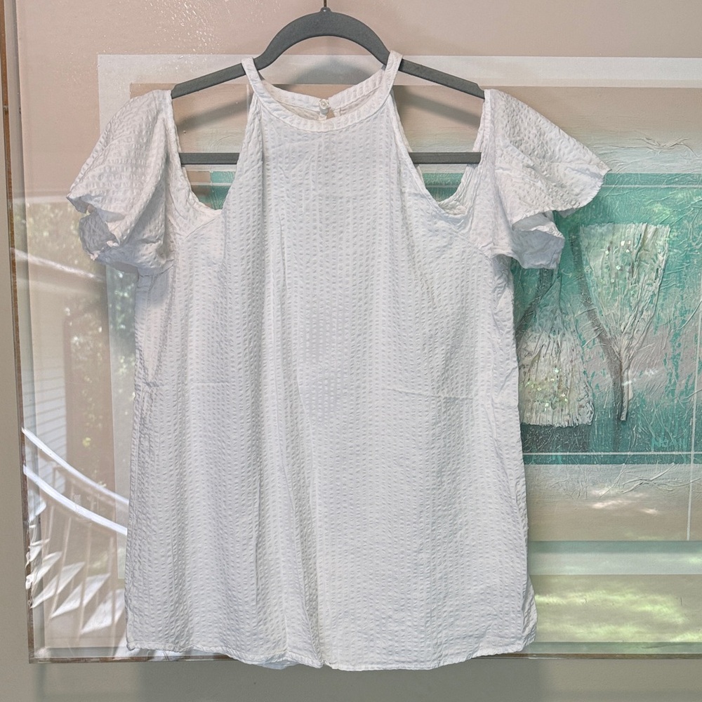 MICHAEL Michael Kors White Cold Shoulder Blouse